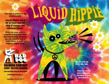 Bad Dog Brewing Company Liquid Hippie Label